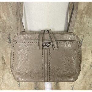 🎄FLASH XMAS SALE!🎁 Brighton Pretty Tough Studded Crossbody Bag Tan Leather NWOT